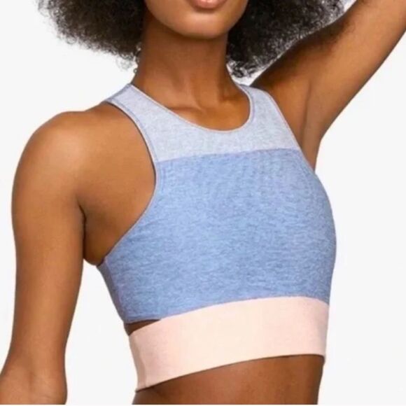 Outdoor Voices Tri Color Sports Bra Crop Top Slash Back XS - Picture 5 of 9